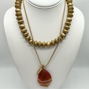Chico’s Double Strand Beaded and Pendant Necklace NWT